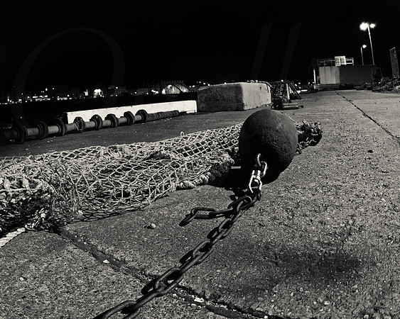 Quayside clutter at night